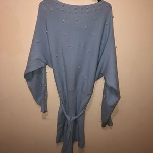 “Pearls are everything sweater mini dress”